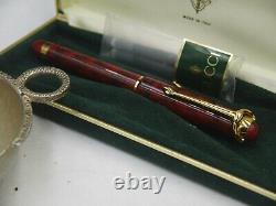 Gucci Red Marble Resin LOGGO Fountain Pen NEW IN BOX
