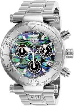 INVICTA Subaqua 25798 Silver 47Mm Abalone Qtz SWISS Watch withENGRAVED PEN & CASE