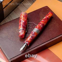 Kilk Orient Fountain Pen in Red Chipped Extra Fine Point NEW in Box