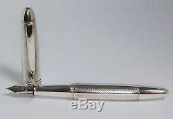 Krone Sterling Silver Fountain Pen 18k M Nib German With Box