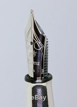 Krone Sterling Silver Fountain Pen 18k M Nib German With Box