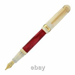 Laban 325 Fountain Pen in Flame -Red & Ivory color- Broad Point NEW in box