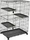 Large 3-tier Cat Cage Playpen Box Crate Kennel 36 X 22 X 51 Inches, Black