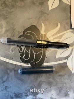 Levenger Fountain Pen Silver Nib + Box and Cartridge