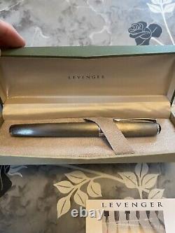 Levenger Fountain Pen Silver Nib + Box and Cartridge