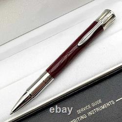 Limited Edition Writer Mark Twain Rollerball Pen Resin Ice Cracks Writing MB RED