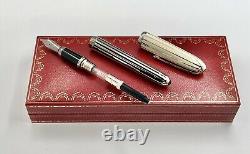 Louis Cartier Backgammon platinum & lacquer fountain pen New Old Stock in box
