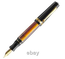 Maiora Aventus Unica Fountain Pen, Black, Orange & Gold, New in Box