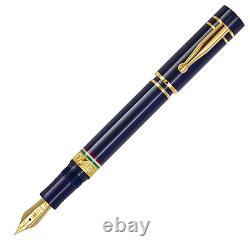 Maiora G20 Limited Edition Fountain Pen, Navy Blue & Gold, 14K Nib, New In Box