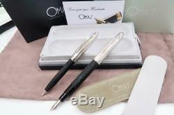 Mint & Boxed Omas S2001 Ogiva Fountain Pen & Ballpoint Sterling Silver Guilloche
