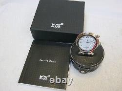 Mont Blanc New In Box, Travel Alarm Clock Palladium Plated 5708 Mod. M29313