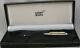 Montblanc 144 Solitaire Doue Sterling Silver & Black Fountain Pen Withbox 18kt Nib