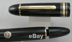 Montblanc 149 Black & Gold Fountain Pen in Box 1980's 14kt Medium Nib