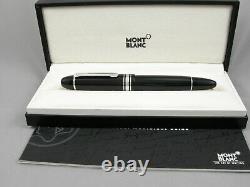 Montblanc 149 Black & Platinum Fountain Pen In Box- 18kt Binderized Nib