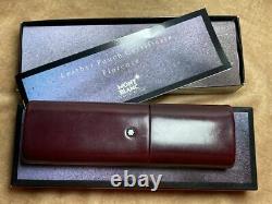 Montblanc 2 Pen Tube Style Leather Pen Case New In Box
