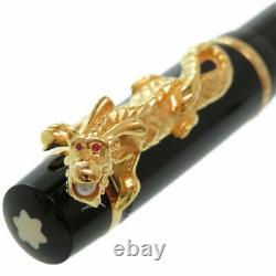 Montblanc Fountain Pen Golden Dragon 2000 Limited Yellow Gold Nib K18 M with box