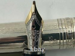 Montblanc Meisterstuck Solitaire Pure Silver Fountain Pen New In Box 23644 5846
