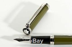 Montblanc Noblesse Oblige Olive Green Fountain Pen 14 kt. Broad pt. New In Box