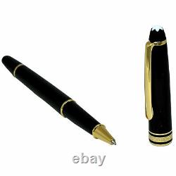 Montblanc Rollerball Black Gold Trim 163 12890 Authentic pen box and papers