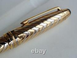 Montblanc Solid Gold Bi Color Fountain Pen Medium Pt 18Kt New In Box 144Sg