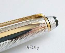 Montblanc Solitaire 144S Sterling Silver Barley & Gold M Pt Fountain Pen In Box
