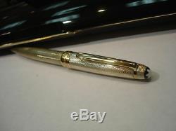 Montblanc Solitaire 164S Sterling Silver Barley & Gold Ballpoint Pen New In Box