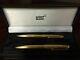Montblanc Solitaire Vermeil Gold Barley Ballpoint Pen & Pencil New In Box