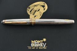Montblanc Wedding Solitaire 144 fountain pen silver and 18k gold ring new in box