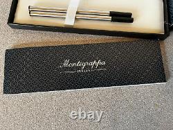 Montegrappa Fortuna Ruthenium Rollerball Pen new in box w extra refills