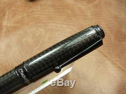 Monteverde Invincia Deluxe Black Carbon Fiber Fountain Pen New In Box MV41295