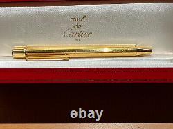 Must de Cartier France Gold Plated Ballpoint with Box And Papers