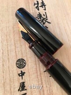NAKAYA fountain pen lighter model portable black NIB 14K gold B Used with Box