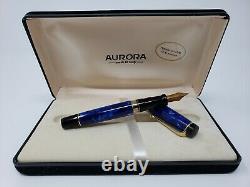 NEW Aurora Optima 996 Cobalt Blue Fountain Pen 14K Gold M Nib New In Box