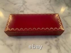 NEW Louis Cartier Red Burgundy Marble Motif Lacquer & Gold Ballpoint Pen Box