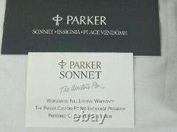 NOS Parker Sonnet Indigo Laque Fountain Pen 18 Kt Gold Nib New In Box