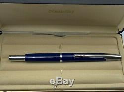 Namiki Vanishing Point Fountain Pen BLUE FACETED 14K Broad Nib Mint Boxed