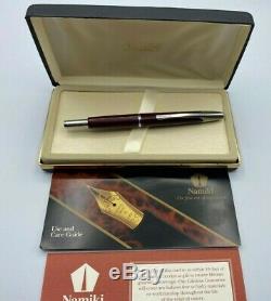 Namiki Vanishing Point Fountain Pen BURGUNDY FACETED 14K fine Nib Mint Boxed