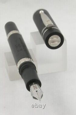 Nettuno 1911 Black Sands Matte & Rhodium Ltd Ed Fountain Pen M Nib -New In Box