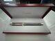 New Cartier In Box France Pasha Platinum Finish Fountain Pen 18k 750 Tip
