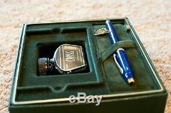 New Cross Townsend Lapis Lazuli Fountain Pen New In Box Gold Flake and Gold Nib