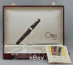 New Fountain Pen Omas Paragon 1992 Red Marble Nib M Complete Box