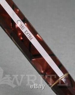 New Fountain Pen Omas Paragon 1992 Red Marble Nib M Complete Box