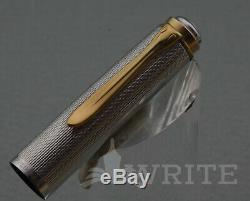 New! Fountain Pen Pelikan Souveran M 750 Jubilee Silver Plated F Complete Box