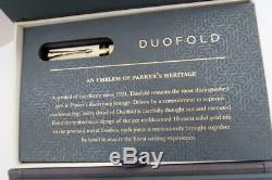 New Mint & Boxed Parker Duofold International Ivory & Black, Gold/t Fountain Pen