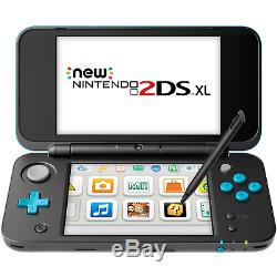 New Nintendo 2DS XL (Black + Turquoise) with its stylus pen in original box