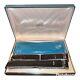 New Vtg Cross Sterling Silver Pen & Mechanical Pencil Box Set With Rose Pouch Blue