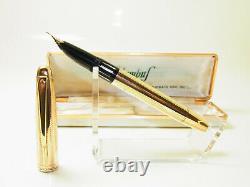 Nice Italian COLUMBUS Fountain Pen 18ct Gold Overlay Flexy 14ct F Nib & Box
