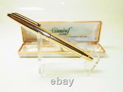 Nice Italian COLUMBUS Fountain Pen 18ct Gold Overlay Flexy 14ct F Nib & Box