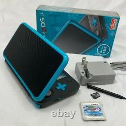 Nintendo New 2DS LL XL Black x Turquoise Console with Charger SD Card Pen BOX 84