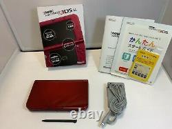 Nintendo New 3DS LL XL Console Metallic Red withbox Stylus Pen Charger NTSC-J